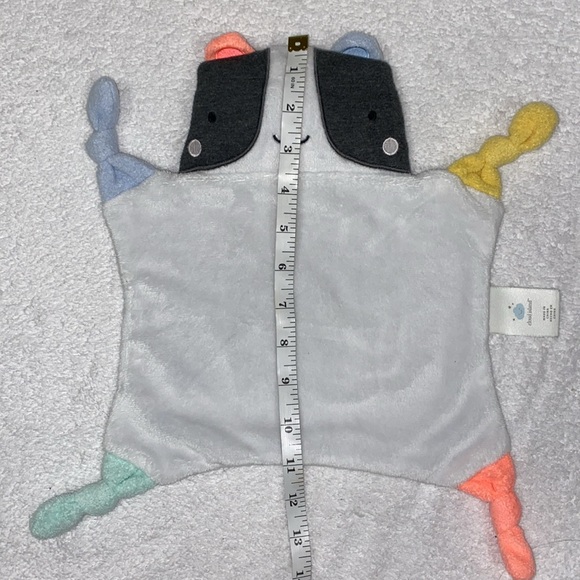 Cloud Island Panda Bear Security Blanket Baby Lovey Gray White Multicolor Knots - Picture 4 of 7